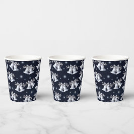 Vasos De Papel Campanas plateadas de los navidades