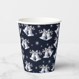 Vasos De Papel Campanas plateadas de los navidades
