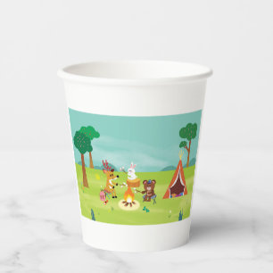 Vasos De Papel Camping Cubos de cumpleaños temáticos