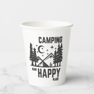 Vasos De Papel Camping es mi lugar feliz