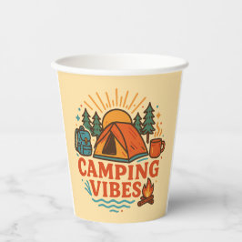 Vasos De Papel Camping Vibes 8oz Paper Cup