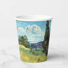 Vasos De Papel Campo de Trigo Verde Vincent van Gogh