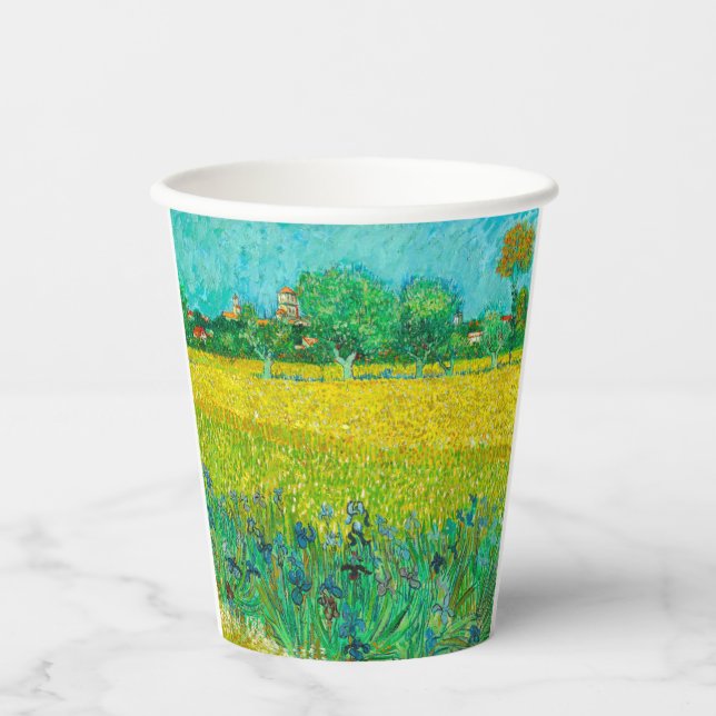 Vasos De Papel Campo Van Gogh con irlandeses cerca de Arles (Anverso)