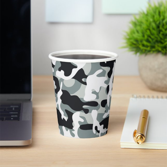 Vasos De Papel Camuflaje de polvo de nieve (in situ)