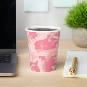 Vasos De Papel Camuflaje rosa, ejército, ejército