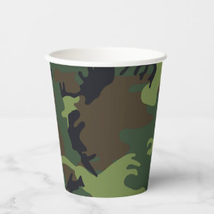 Vasos De Papel Camuflaje verde marrón