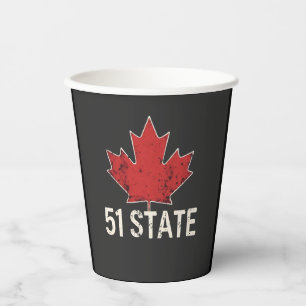 Vasos De Papel Canadá 51 Estado Trump Bandera estadounidense y ca