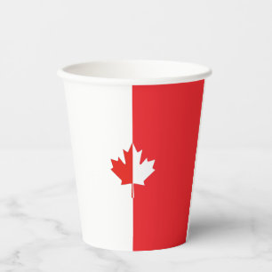 Vasos De Papel Canada Day Maple Leaf Red & White