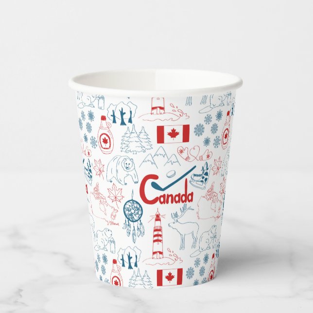 Vasos De Papel Canadá | Patrón de símbolos (Izquierda)