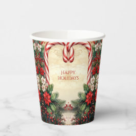 Vasos De Papel Candy Cane Christmas Holiday Paper Cups
