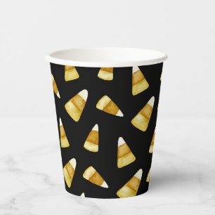Vasos De Papel Candy Corn Octubre Fiesta de Halloween Negro
