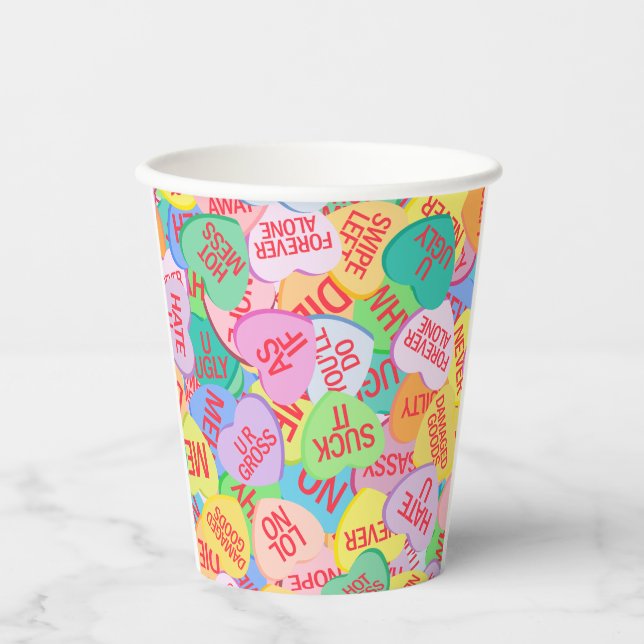 Vasos De Papel Candy Hearts V. 2.0 (Anverso)