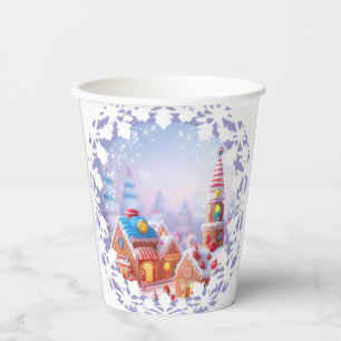Vasos De Papel Candyland/Fantasía Town/Wreath/taza de papel