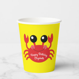 Vasos De Papel Cangrejo Cumpleaños Partido Cute Niños Personaliza