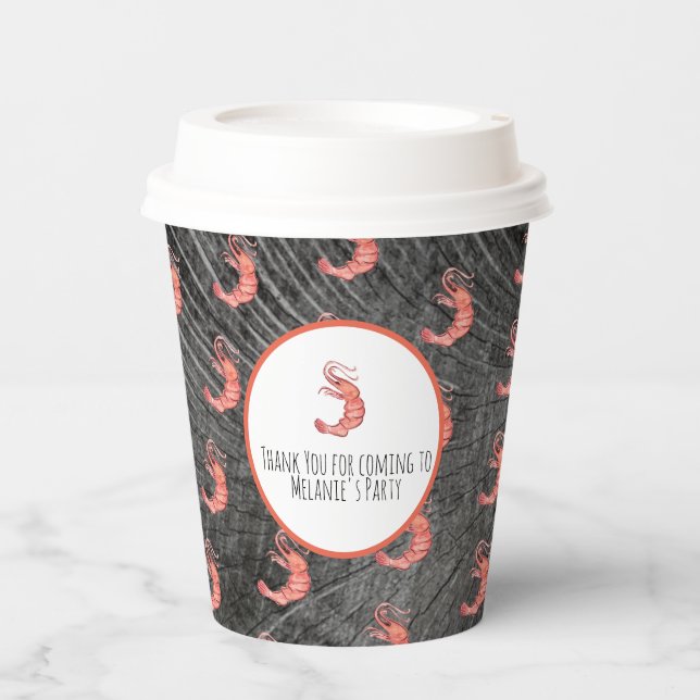 Vasos De Papel Cangrejo de mariscos de mariscos de la mano de cam (Anverso)