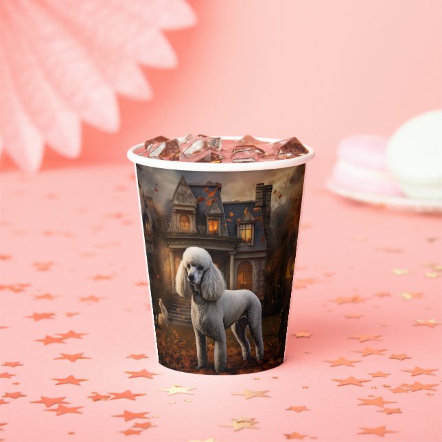 Vasos De Papel Caniche de Halloween aterrador (in situ)