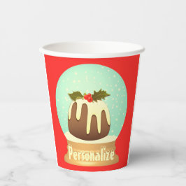 Vasos De Papel Cañón de ciruelas de nieve pastel de invierno verd