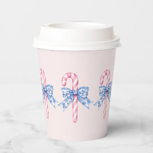 Vasos De Papel Cañones de golosinas rosadas con arcos azules