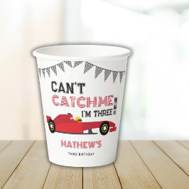 Vasos De Papel Can't Catch Me I'm Three Red Race Car 3 Birthday 