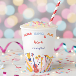 Vasos De Papel Cantar danza y jugar a los niños cumpleaños