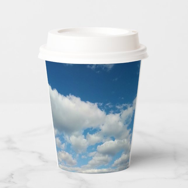 Vasos De Papel Capas en las nubes (Anverso)