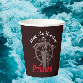 Vasos De Papel capitán esqueleto de piratas de la fiesta