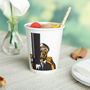 Vasos De Papel Capitán submarino náutico usando Periscope