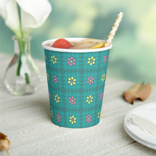 Vasos De Papel caprichoso margarita estampado floral picnic bebo 