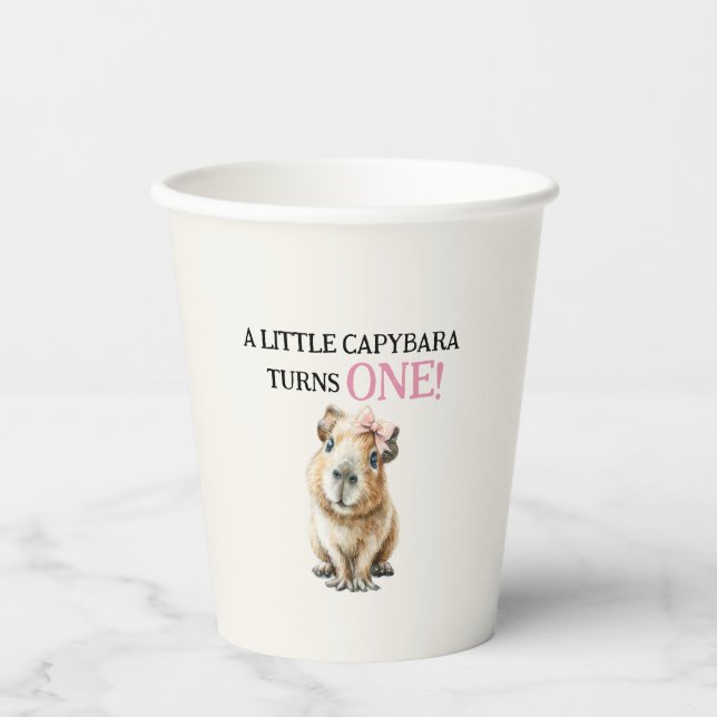 Vasos De Papel Capybara First Birthday  (Anverso)