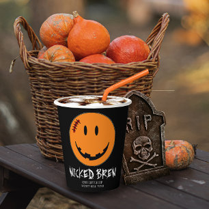 Vasos De Papel Cara de calabaza malvada ID224