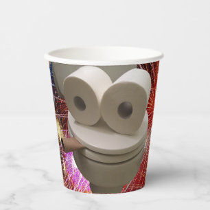Vasos De Papel Cara de inodoro sonriente