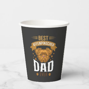 Vasos De Papel Cara de perro con huellas de patas de Affenpinsche
