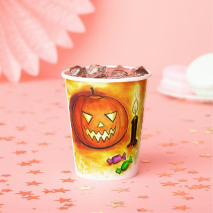 Vasos De Papel Cara de puré de haloween
