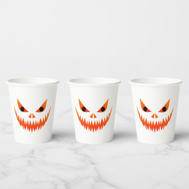 Vasos De Papel Cara espeluznante de Halloween (Multi)