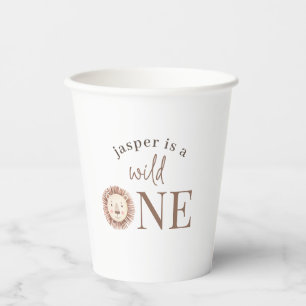 Vasos De Papel Cara salvaje de un león