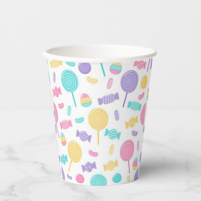 Vasos De Papel Caramelos coloridos (Anverso)