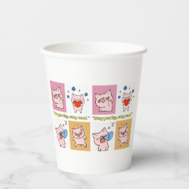 Vasos De Papel caras de cita de cerdo