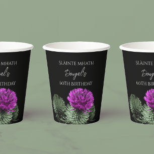 Vasos De Papel Cardo Escocés Cumpleaños Personalizado