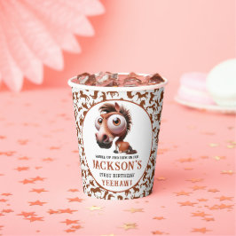 Vasos De Papel Caricaturas de caballos Fiesta de cumpleaños 1