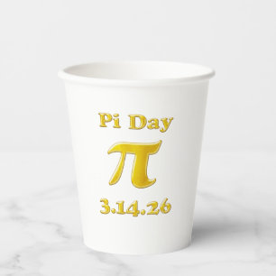 Vasos De Papel Cariño 3.14 Día Pi