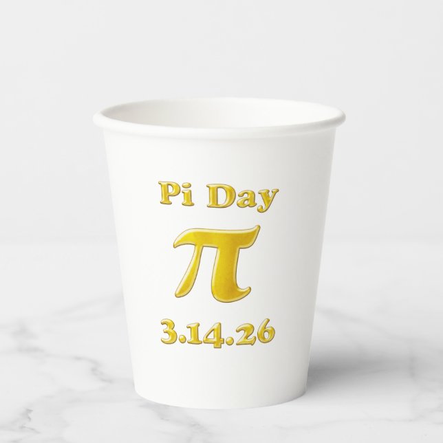 Vasos De Papel Cariño 3.14 Día Pi  (Anverso)