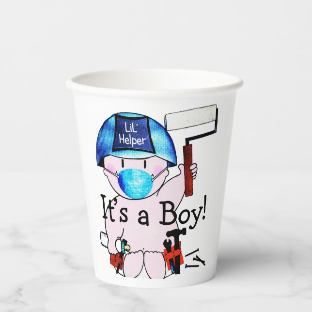 Vasos De Papel Carpintero de Baby Boy (Anverso)