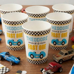 Vasos De Papel Carrera de Autos Rápidos Fiesta de Cumpleaños núme