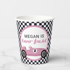 Vasos De Papel Carreras de Chica de autos de raza rosa dos fiesta