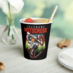 Vasos De Papel Carreras Motocross personalizada Dirt Bike Trail R