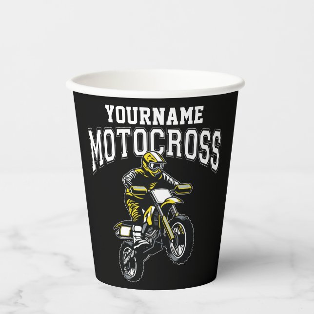 Vasos De Papel Carreras personalizada de moto-cruz sucia para cic (Anverso)
