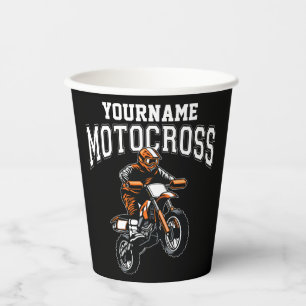 Vasos De Papel Carreras personalizada de moto-cruz sucia para cic