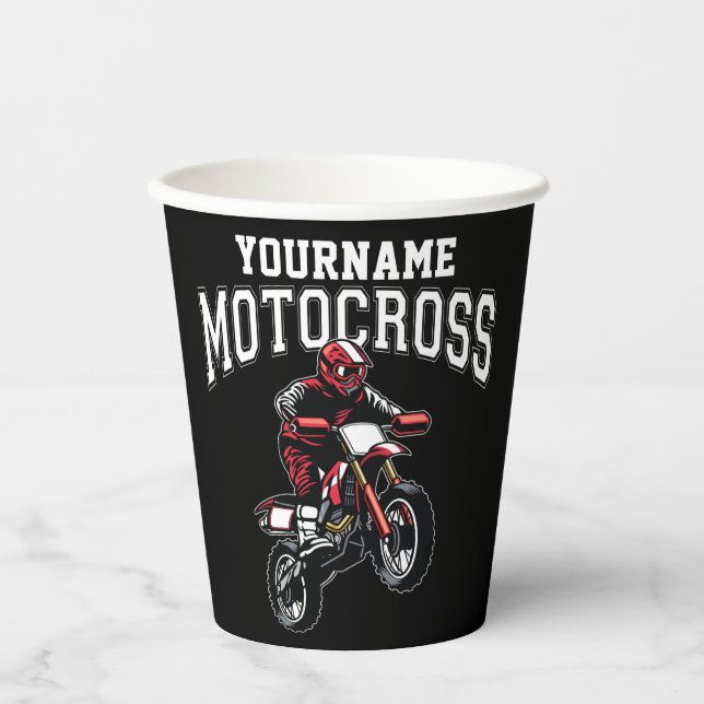 Vasos De Papel Carreras personalizada de moto-cruz sucia para cic (Anverso)