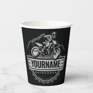 Vasos De Papel Carreras personalizada de Motocross Rider Dirt Bik