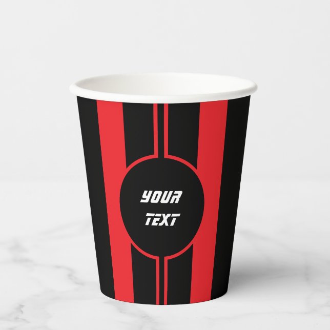 Vasos De Papel Carreras Red Double Stripes Sports (Anverso)